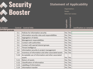 statement of applicability iso27001